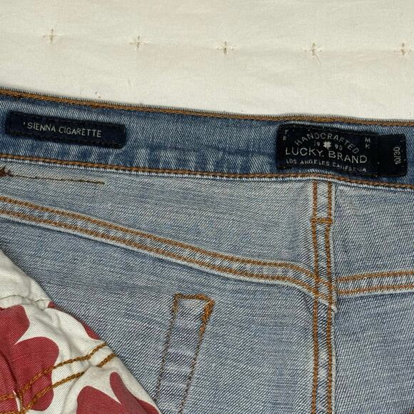 Lucky Brand Sienna Cigarette Distressed Jeans Mid Rise Women's 10/30 Light Blue - Picture 6 of 12